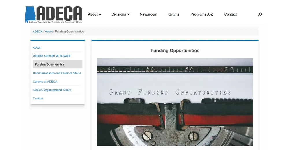 Screenshot of the top of Alabama's official Rural Health Transformation Program page at alabamarhtp.com, the state's primary RHTP source.