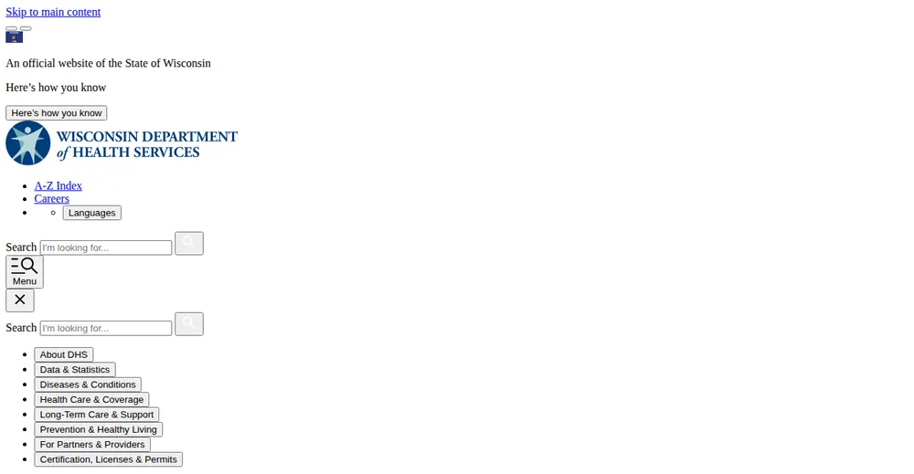Screenshot of the top of Wisconsin's official Rural Health Transformation Program page at dhs.wisconsin.gov, the state's primary RHTP source.